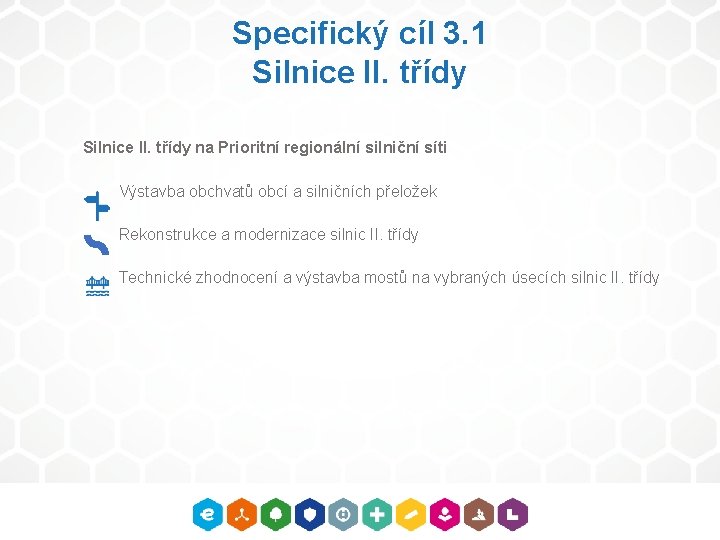 Specifický cíl 3. 1 Silnice II. třídy na Prioritní regionální silniční síti Výstavba obchvatů