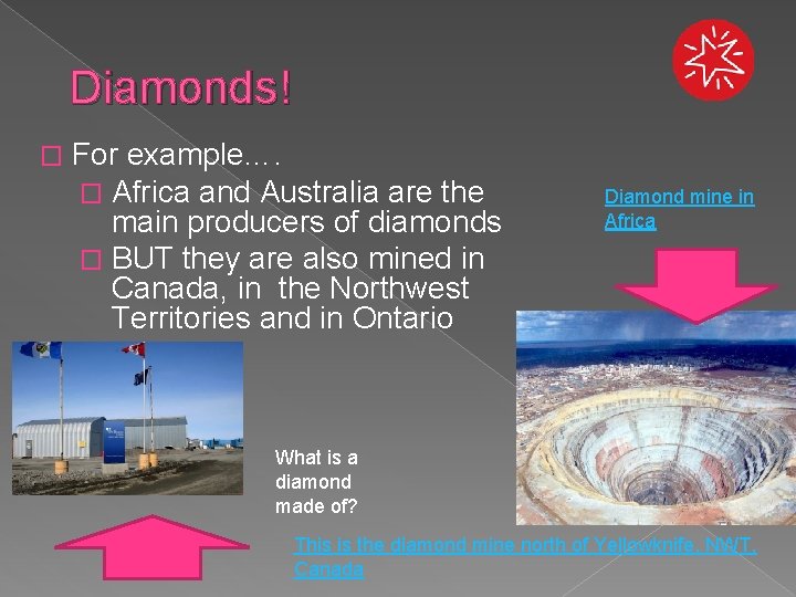 Diamonds! � For example…. � Africa and Australia are the main producers of diamonds