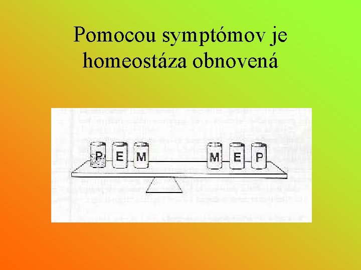 Pomocou symptómov je homeostáza obnovená 