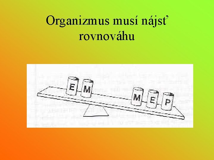 Organizmus musí nájsť rovnováhu 