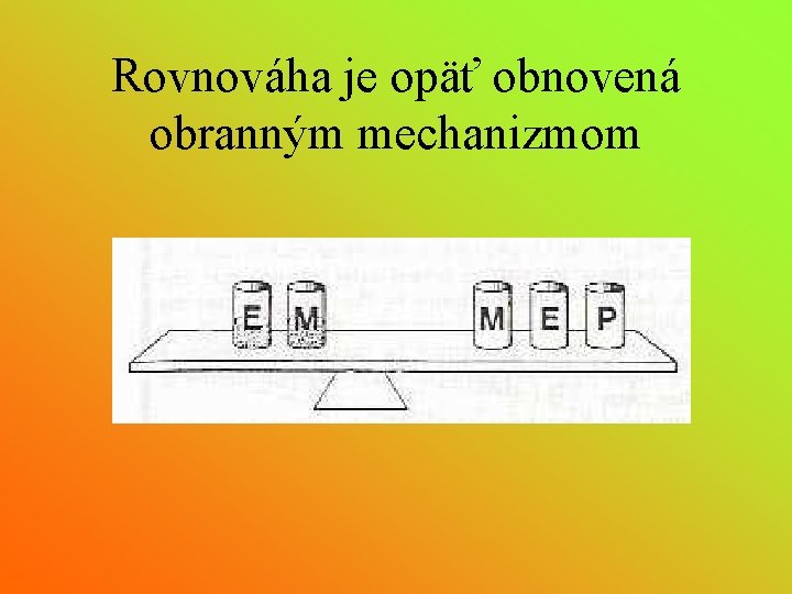 Rovnováha je opäť obnovená obranným mechanizmom 