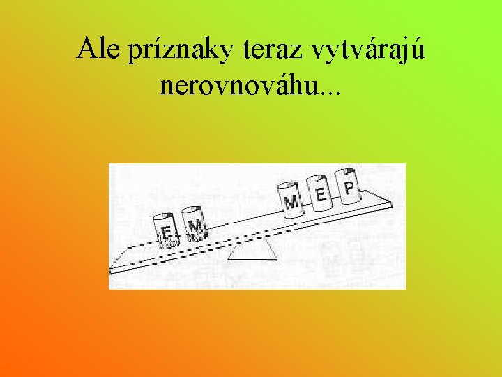 Ale príznaky teraz vytvárajú nerovnováhu. . . 