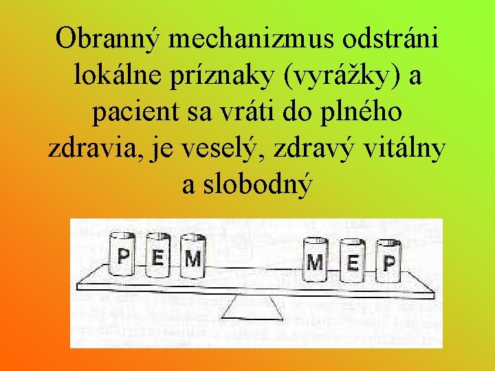 Obranný mechanizmus odstráni lokálne príznaky (vyrážky) a pacient sa vráti do plného zdravia, je