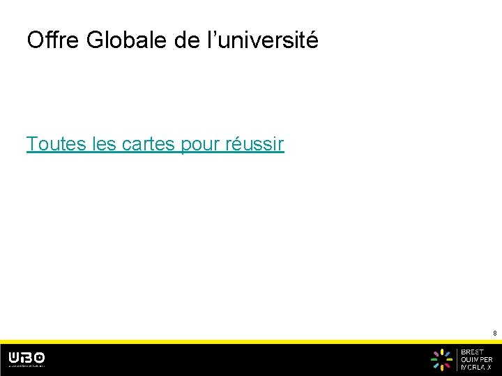 Offre Globale de l’université Toutes les cartes pour réussir 8 