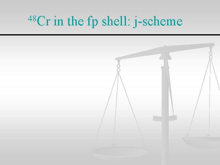 48 Cr in the fp shell: j-scheme 