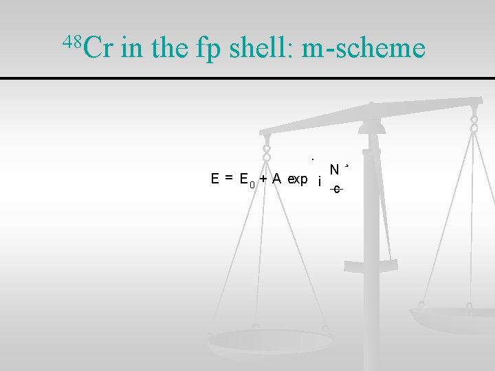48 Cr in the fp shell: m-scheme · E = E 0 + A