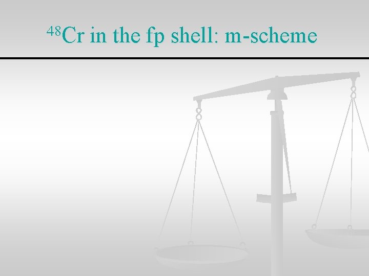48 Cr in the fp shell: m-scheme 