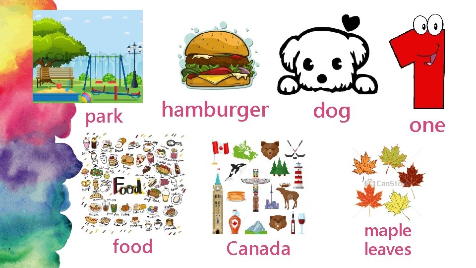 park food hamburger Canada dog one maple leaves 