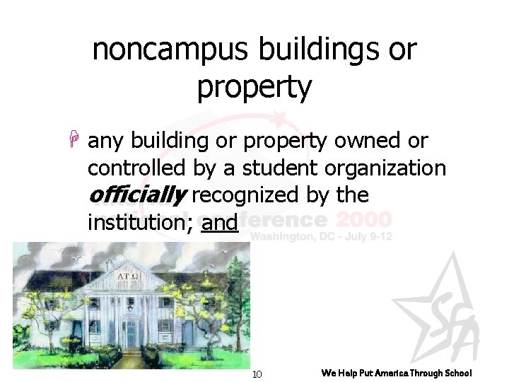 noncampus buildings or property H any building or property owned or controlled by a