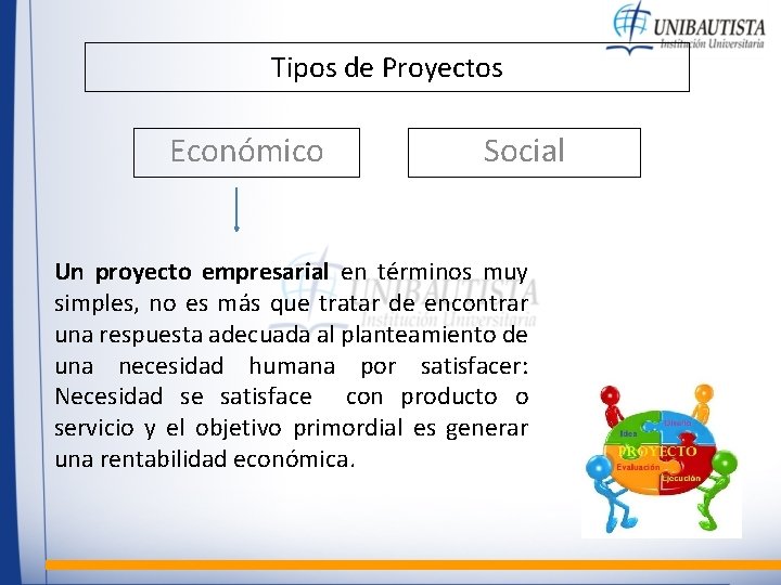Tipos de Proyectos Económico Social Un proyecto empresarial en términos muy simples, no es