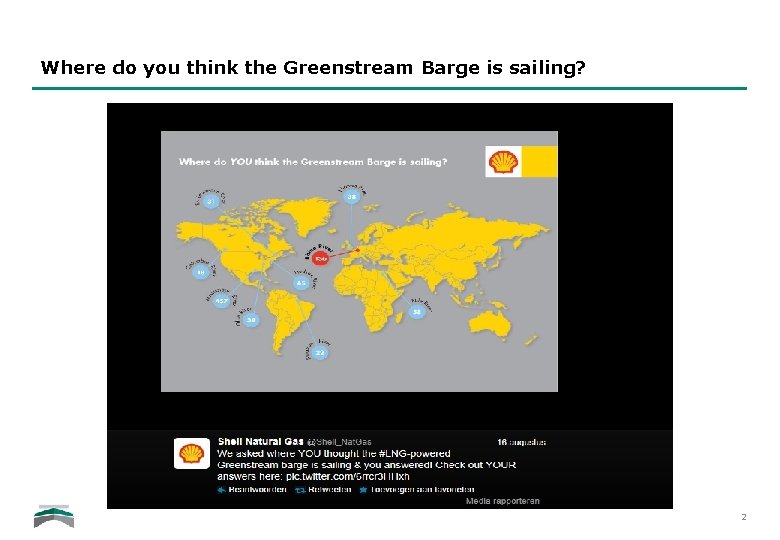 Where do you think the Greenstream Barge is sailing? 2 