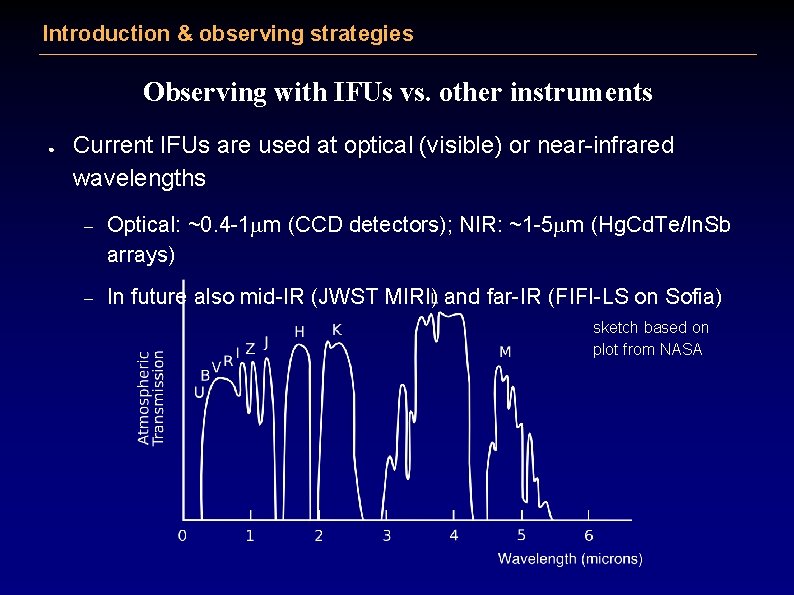 Introduction & observing strategies Observing with IFUs vs. other instruments ● Current IFUs are