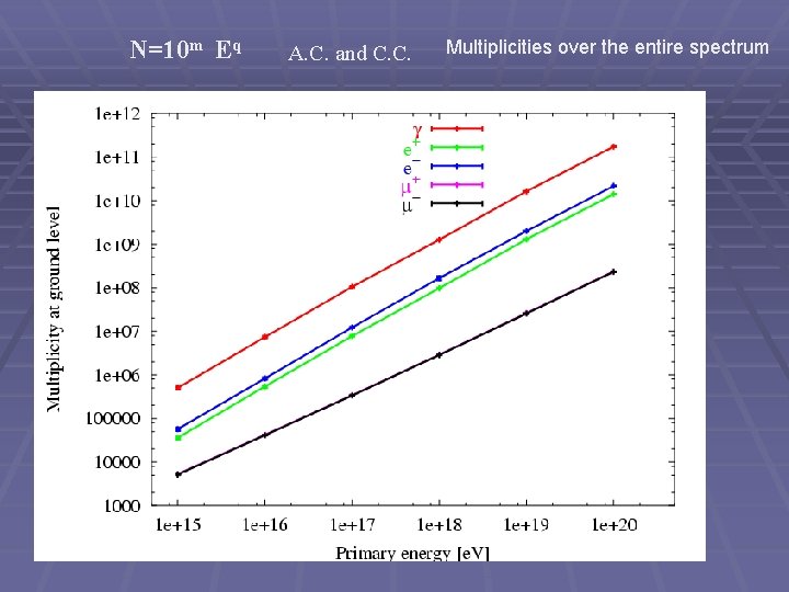 N=10 m Eq A. C. and C. C. Multiplicities over the entire spectrum 