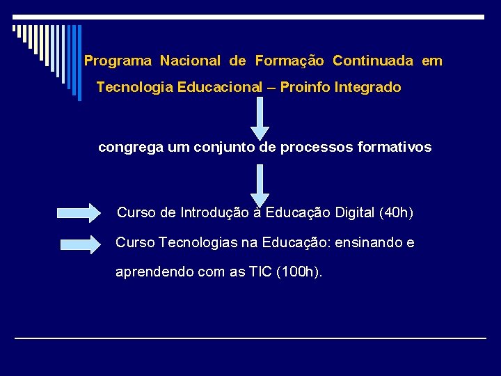 Programa Nacional de Formação Continuada em Tecnologia Educacional – Proinfo Integrado congrega um conjunto