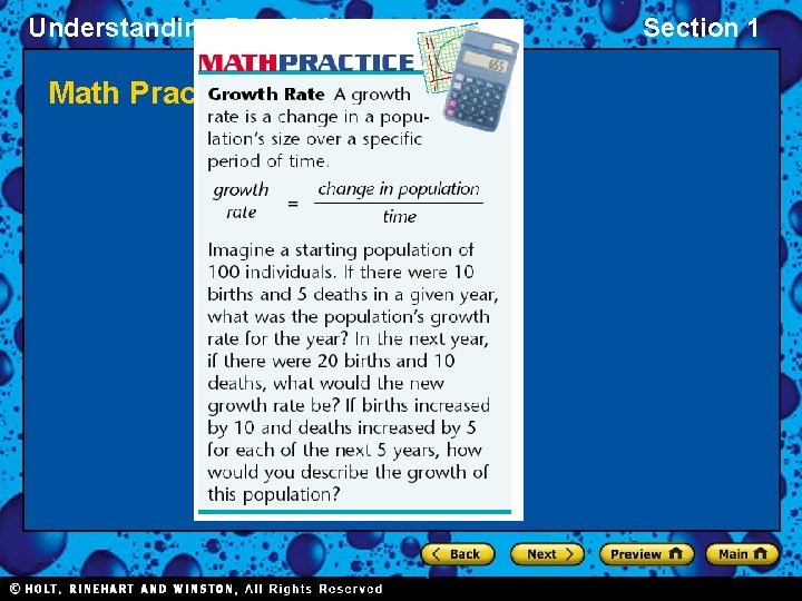 Understanding Populations Math Practice Section 1 