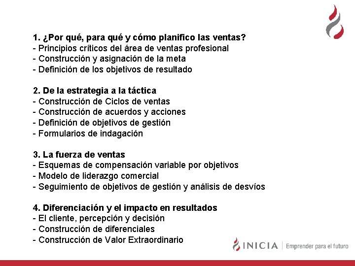 1. ¿Por qué, para qué y cómo planifico las ventas? - Principios críticos del