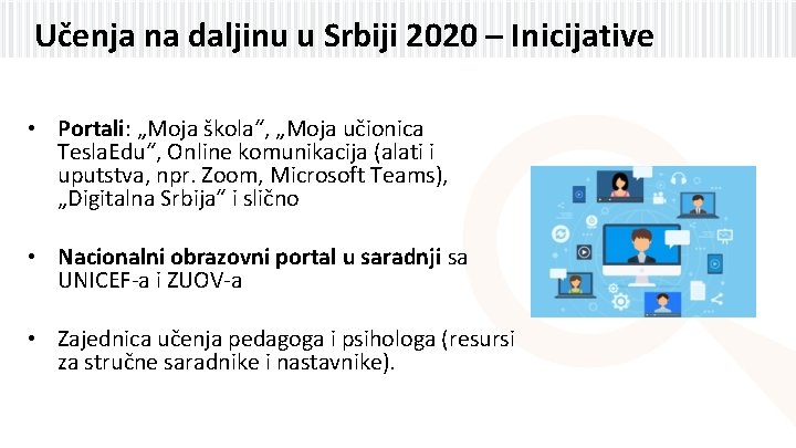 Učenja na daljinu u Srbiji 2020 – Inicijative • Portali: „Moja škola“, „Moja učionica