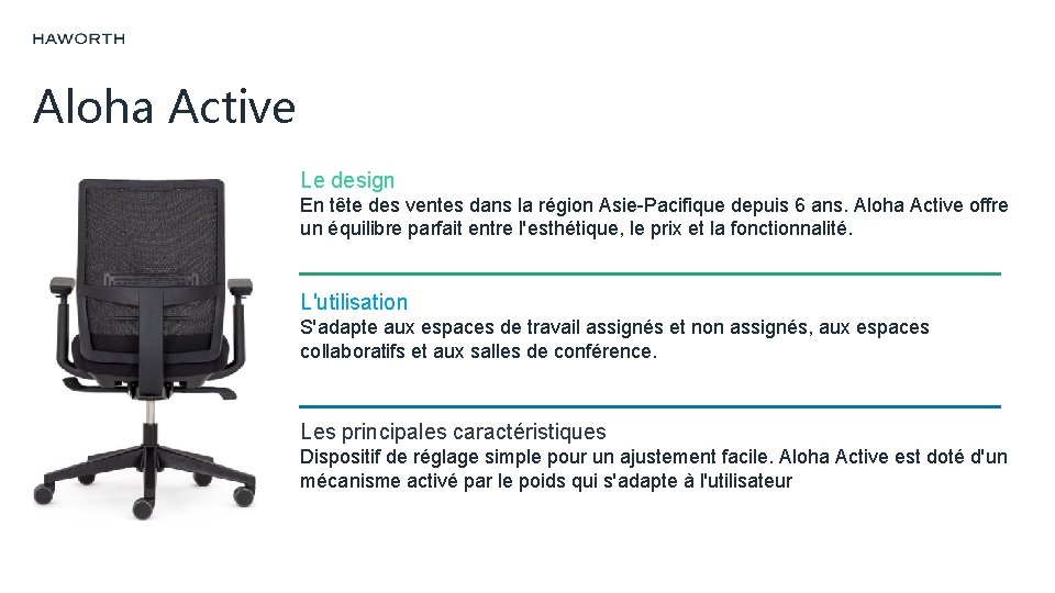 Aloha Active Le design En tête des ventes dans la région Asie-Pacifique depuis 6