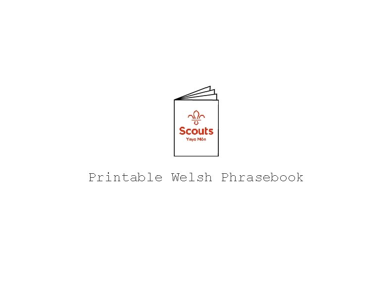 Printable Welsh Phrasebook 