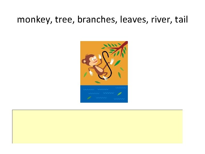 monkey, tree, branches, leaves, river, tail 