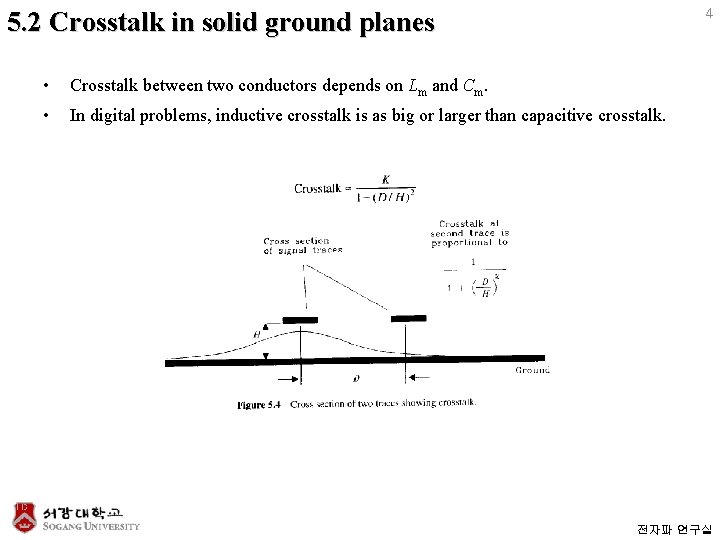 5. 2 Crosstalk in solid ground planes 4 • Crosstalk between two conductors depends