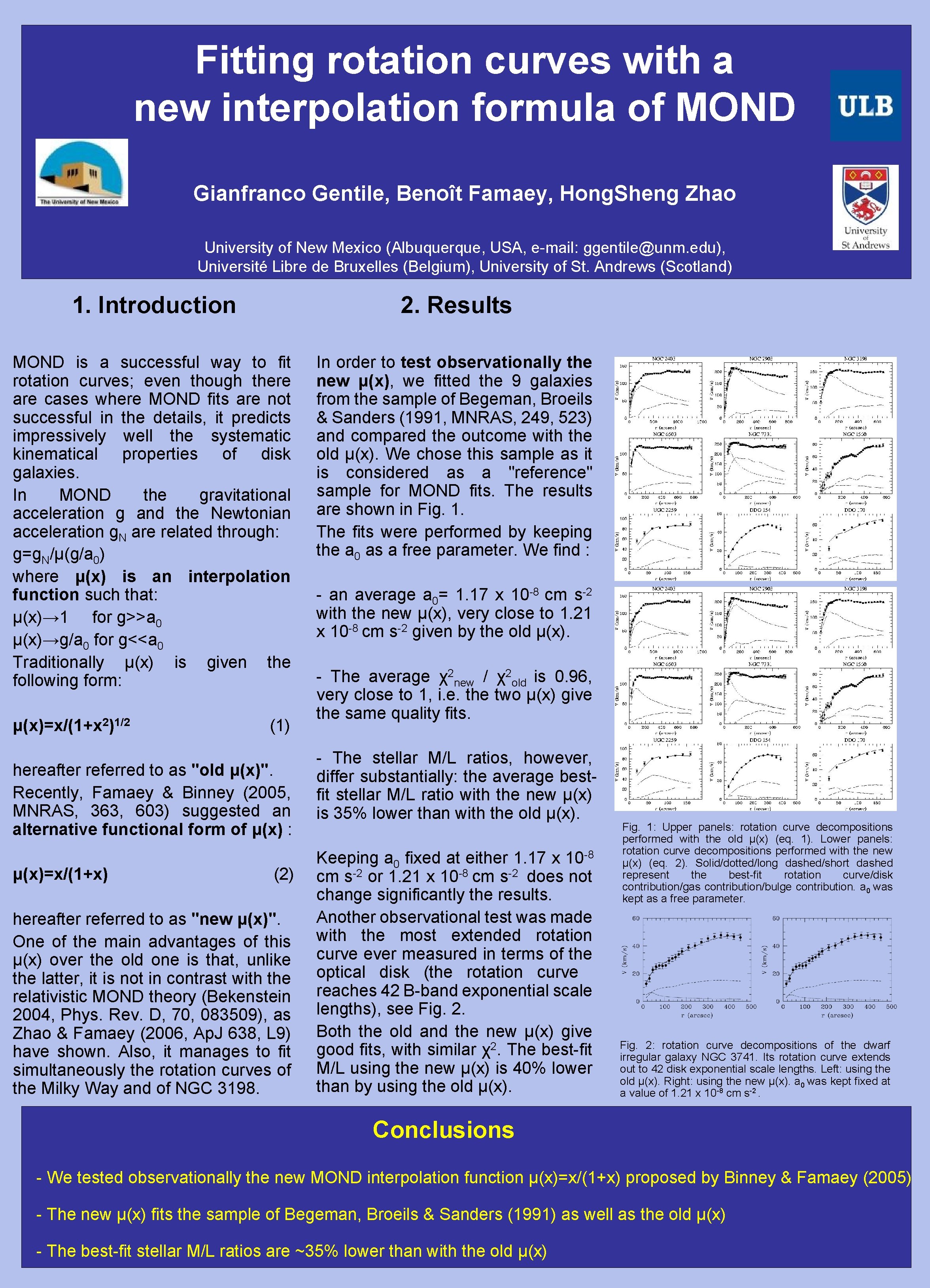 Fitting rotation curves with a new interpolation formula of MOND Gianfranco Gentile, Benoît Famaey,