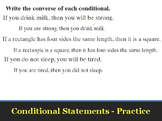 Conditional Statements - Practice 