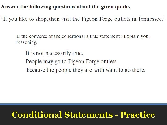 Conditional Statements - Practice 