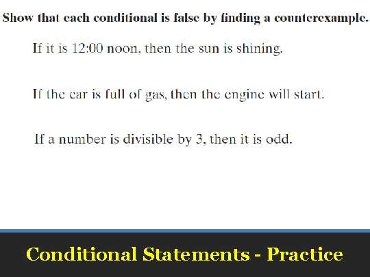 Conditional Statements - Practice 