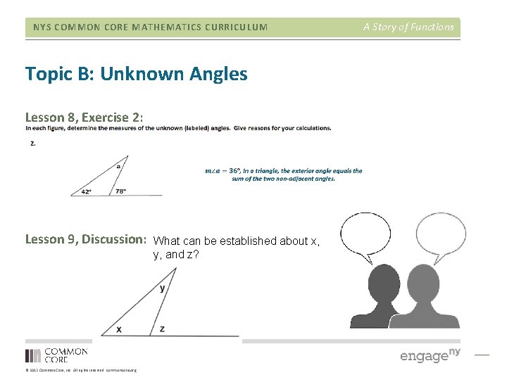 NYS COMMON CORE MATHEMATICS CURRICULUM Topic B: Unknown Angles Lesson 8, Exercise 2: Lesson NYS COMMON CORE MATHEMATICS CURRICULUM Topic B: Unknown Angles Lesson 8, Exercise 2: Lesson