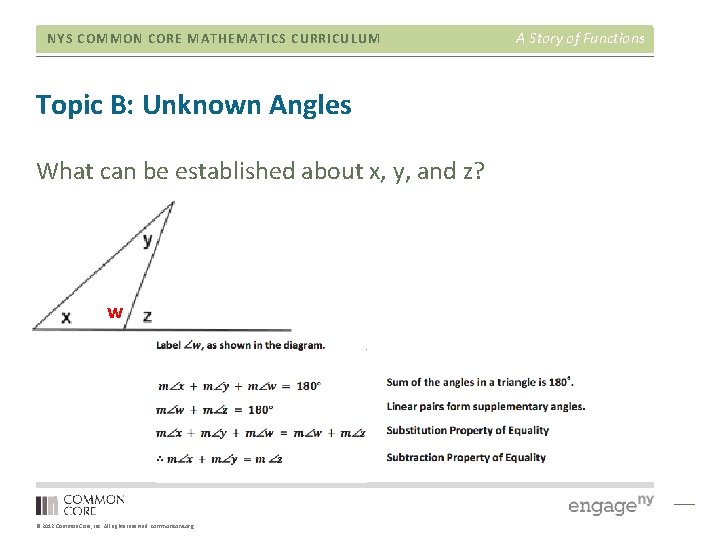 NYS COMMON CORE MATHEMATICS CURRICULUM Topic B: Unknown Angles What can be established about NYS COMMON CORE MATHEMATICS CURRICULUM Topic B: Unknown Angles What can be established about