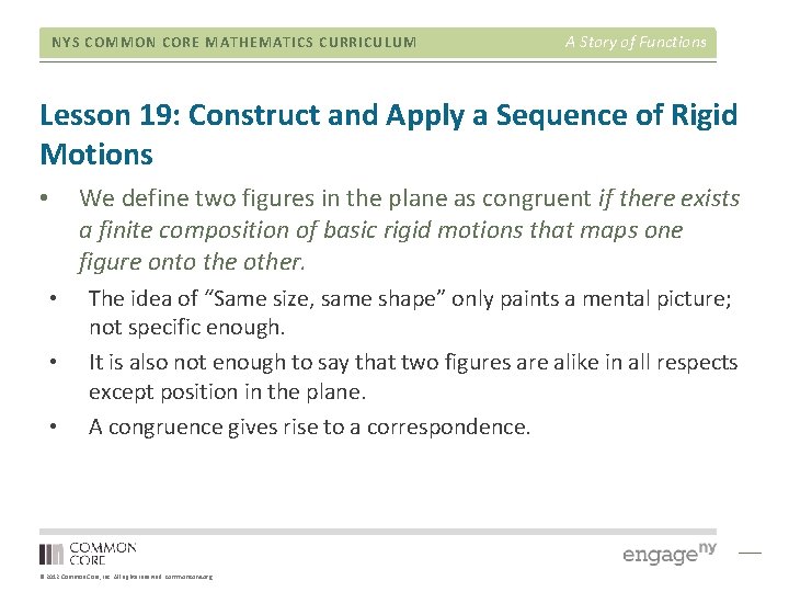 NYS COMMON CORE MATHEMATICS CURRICULUM A Story of Functions Lesson 19: Construct and Apply NYS COMMON CORE MATHEMATICS CURRICULUM A Story of Functions Lesson 19: Construct and Apply