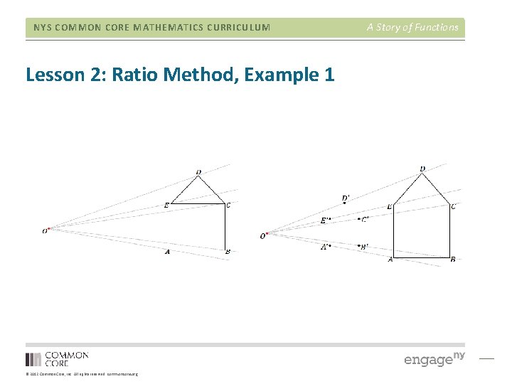 NYS COMMON CORE MATHEMATICS CURRICULUM Lesson 2: Ratio Method, Example 1 © 2012 Common NYS COMMON CORE MATHEMATICS CURRICULUM Lesson 2: Ratio Method, Example 1 © 2012 Common