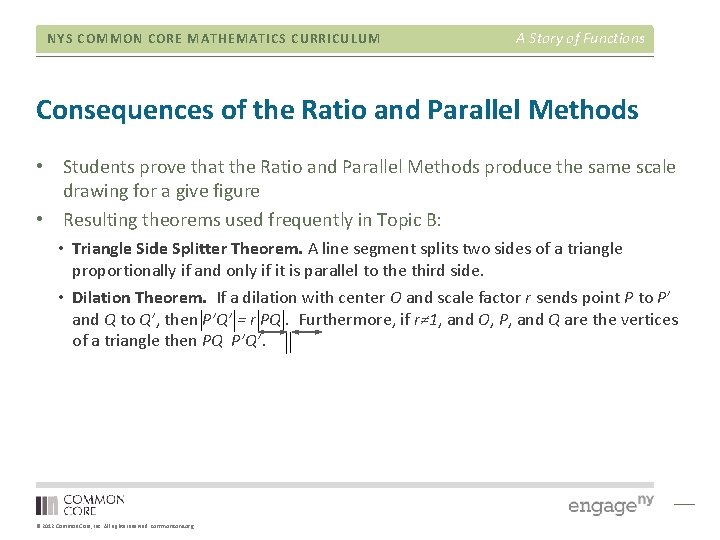 NYS COMMON CORE MATHEMATICS CURRICULUM A Story of Functions Consequences of the Ratio and NYS COMMON CORE MATHEMATICS CURRICULUM A Story of Functions Consequences of the Ratio and
