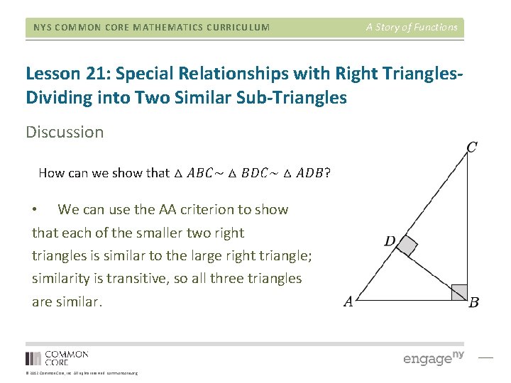 NYS COMMON CORE MATHEMATICS CURRICULUM A Story of Functions Lesson 21: Special Relationships with NYS COMMON CORE MATHEMATICS CURRICULUM A Story of Functions Lesson 21: Special Relationships with