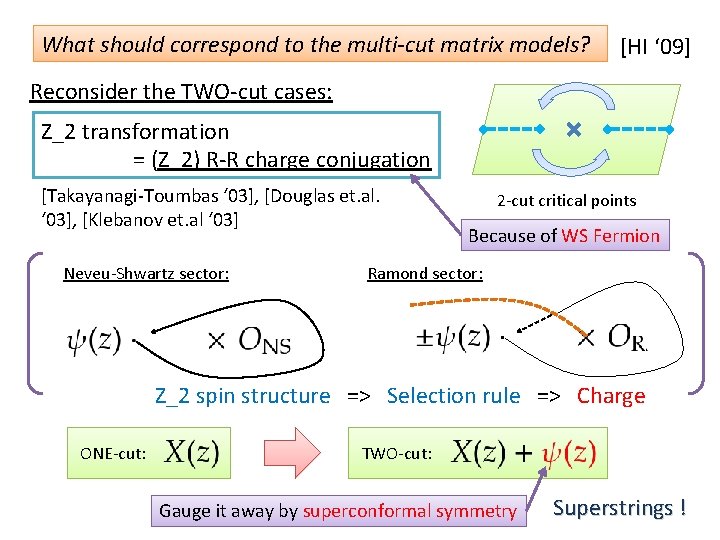 What should correspond to the multi-cut matrix models? [HI ‘ 09] Reconsider the TWO-cut