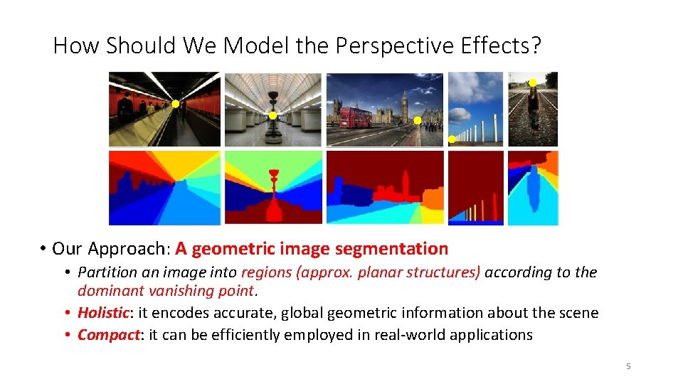 How Should We Model the Perspective Effects? • Our Approach: A geometric image segmentation