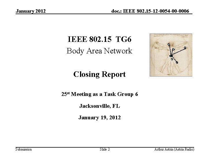 January 2012 doc. : IEEE 802. 15 -12 -0054 -00 -0006 IEEE 802. 15