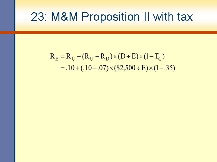 23: M&M Proposition II with tax 