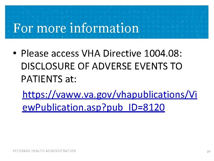 Clinical and Institutional Disclosure of Adverse Events to