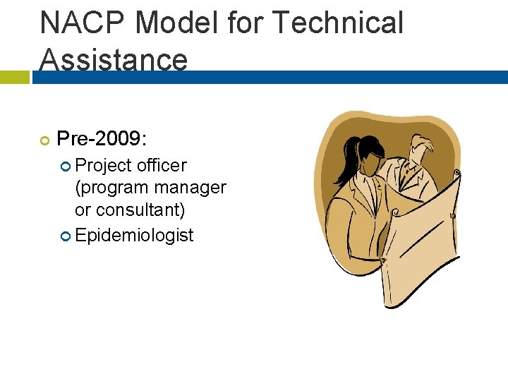 NACP Model for Technical Assistance ¢ Pre-2009: ¢ Project officer (program manager or consultant)