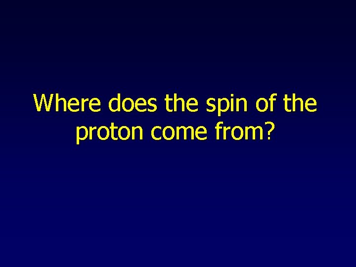 Where does the spin of the proton come from? 