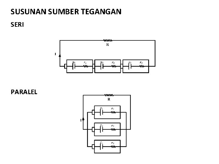 SUSUNAN SUMBER TEGANGAN SERI PARALEL 