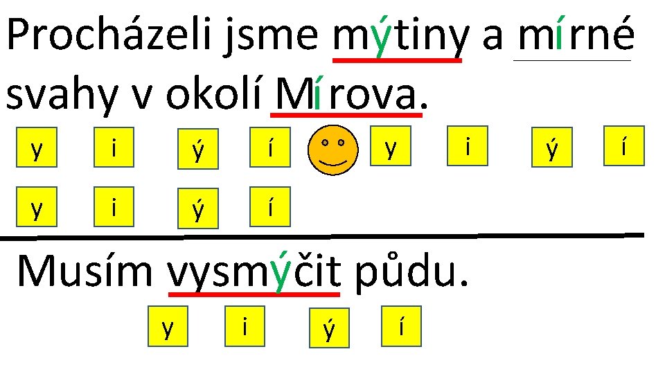 Procházeli jsme mýtiny a mí rné svahy v okolí Mí rova. y i ý