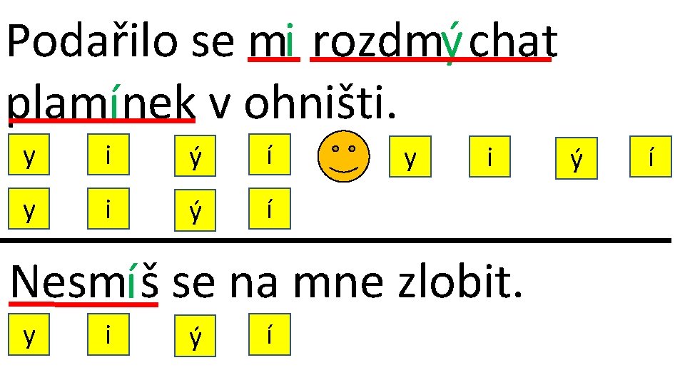 Podařilo se mi rozdmý chat plamínek v ohništi. y i ý í y i