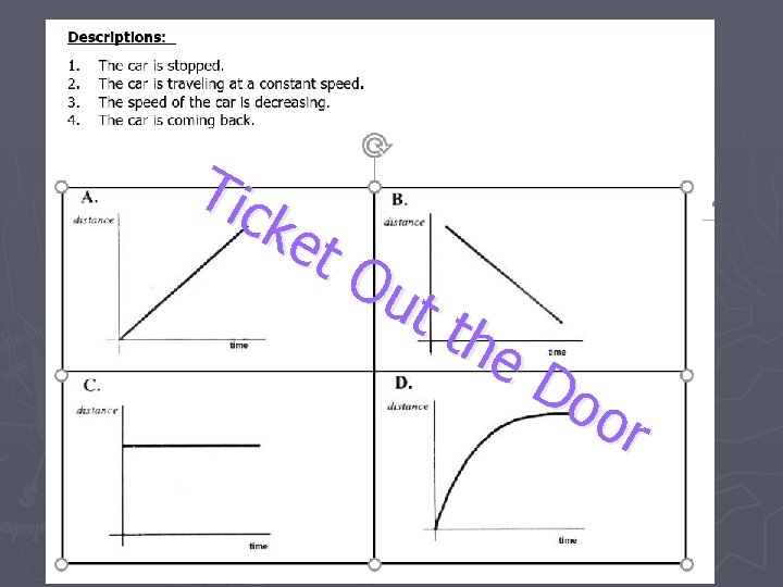 Tic ke t. O ut the Do or 