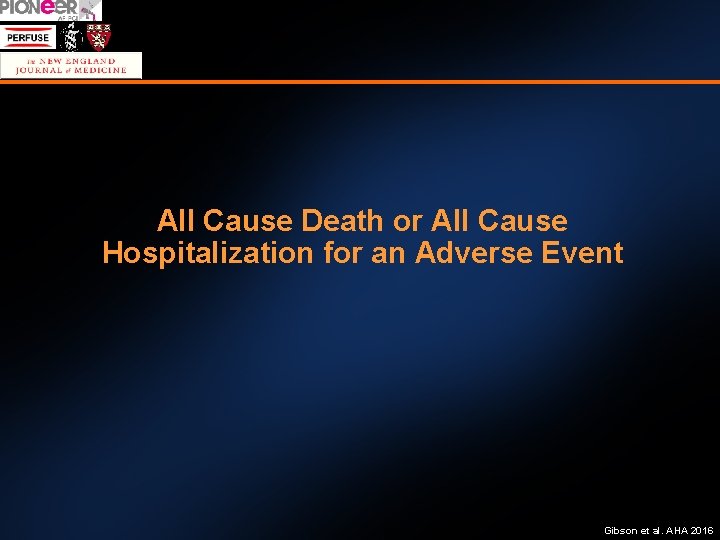 All Cause Death or All Cause Hospitalization for an Adverse Event Gibson et al.