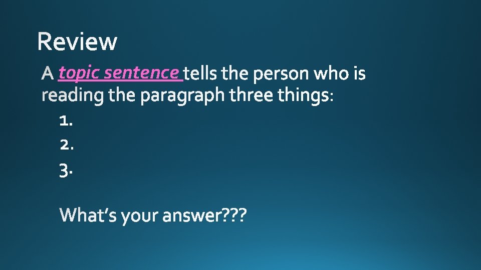 topic sentence 