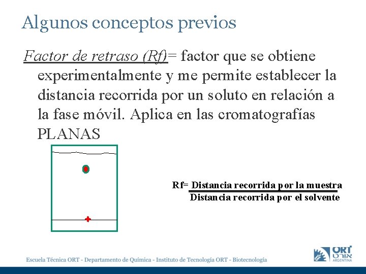 Algunos conceptos previos Factor de retraso (Rf)= factor que se obtiene experimentalmente y me Algunos conceptos previos Factor de retraso (Rf)= factor que se obtiene experimentalmente y me