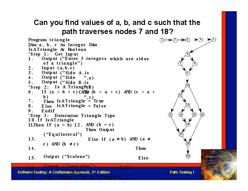 Can you ﬁnd values of a, b, and c such that the path traverses